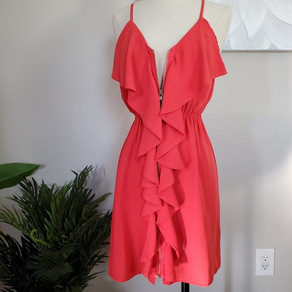 ZIPPER FRONT RUFFLE DRESS - Picture 5 of 8